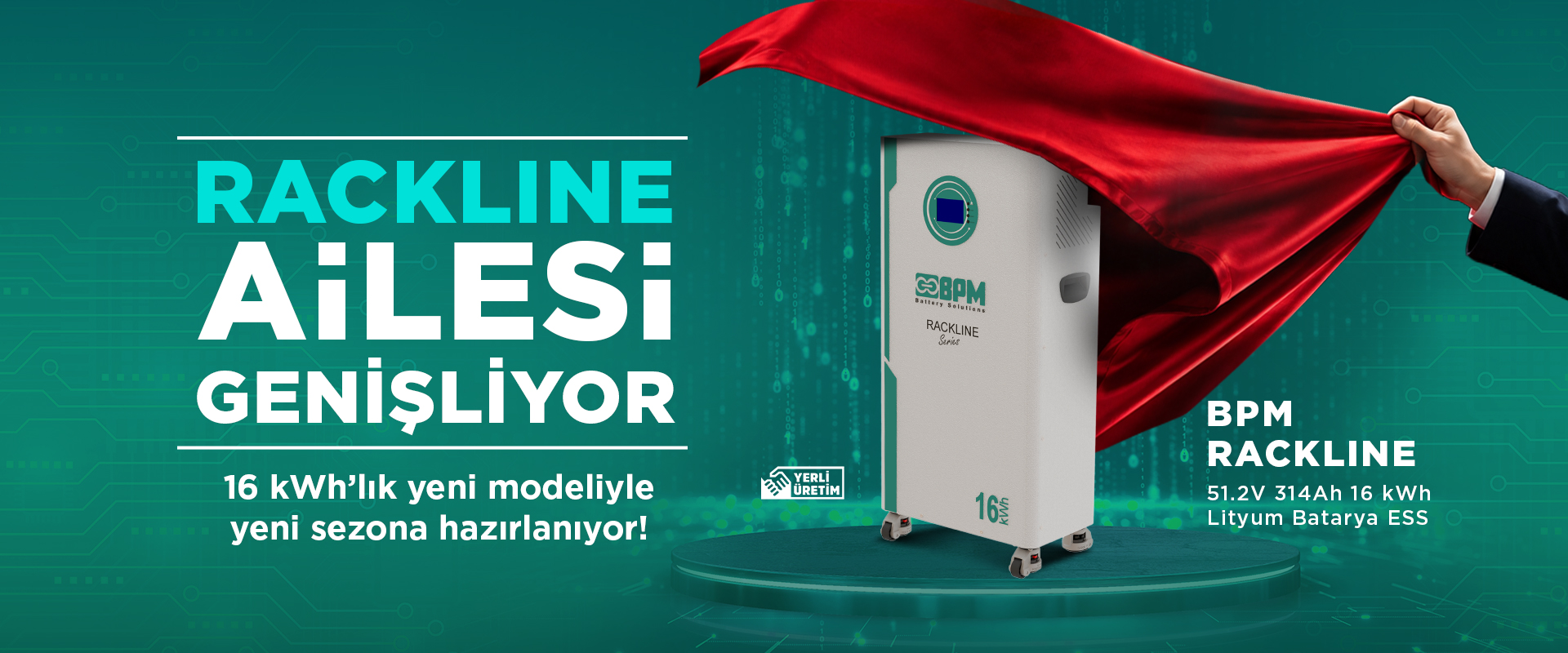 Rackline Ailesi Genişliyor 51.2V 314Ah 16kWh